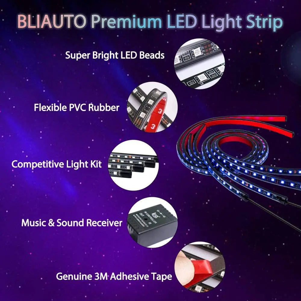 Lumixis Premium Exterior Underglow Kit Multicolor w App Control