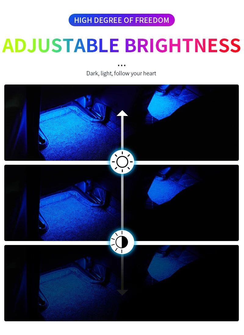 4pc Lumixis Premium Interior Underglow Kit Multicolor