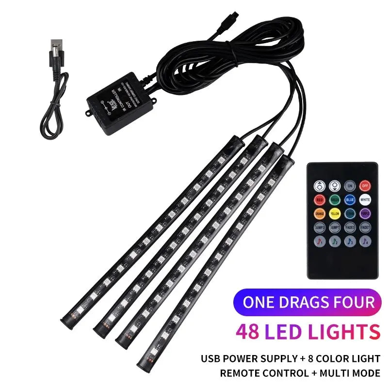 4pc Lumixis Premium Interior Underglow Kit Multicolor