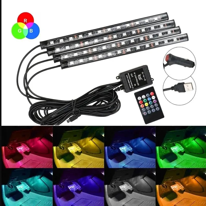 4pc Lumixis Premium Interior Underglow Kit Multicolor